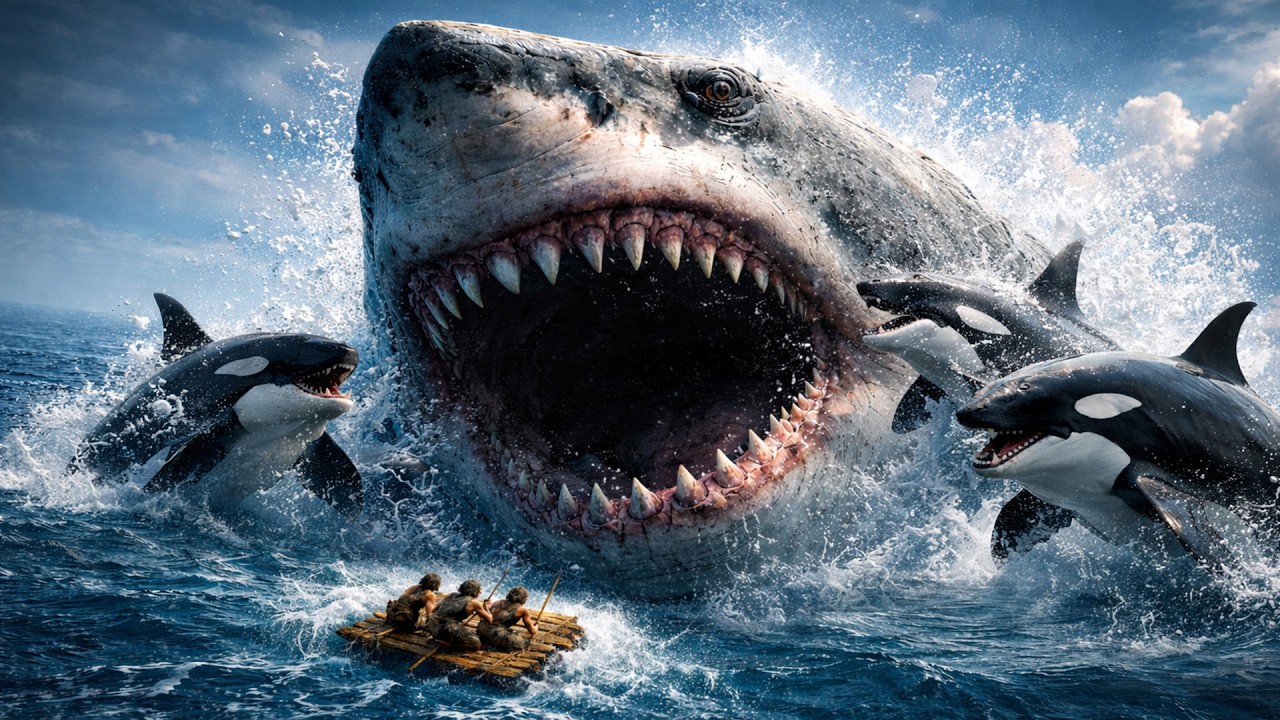 Prehistoric Humans vs Giant Shark: Saving The Giant Turtle – A Brutal Survival War!