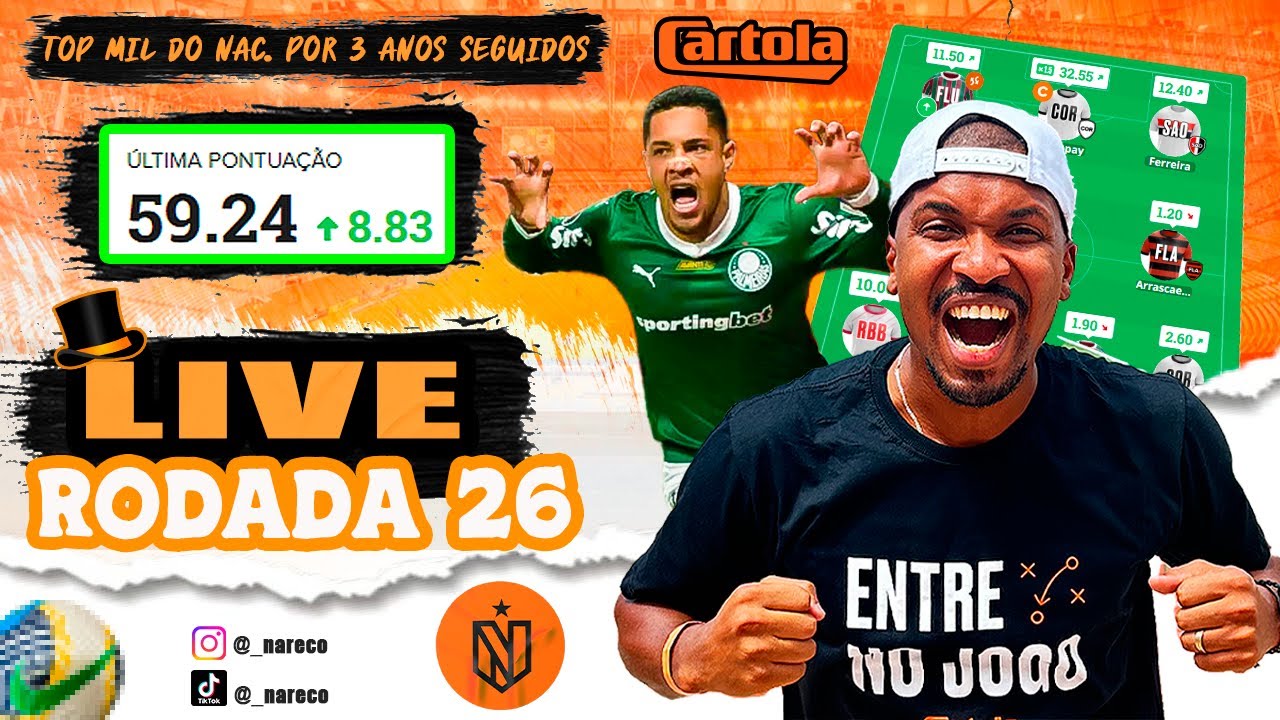 LIVE CARTOLAFC RODADA 26 - QUAL O MELHOR TRIO DE ATAQUE PARA RODADA ?