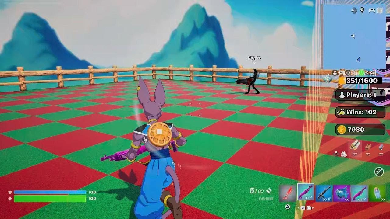 Playing fortnite box fight.