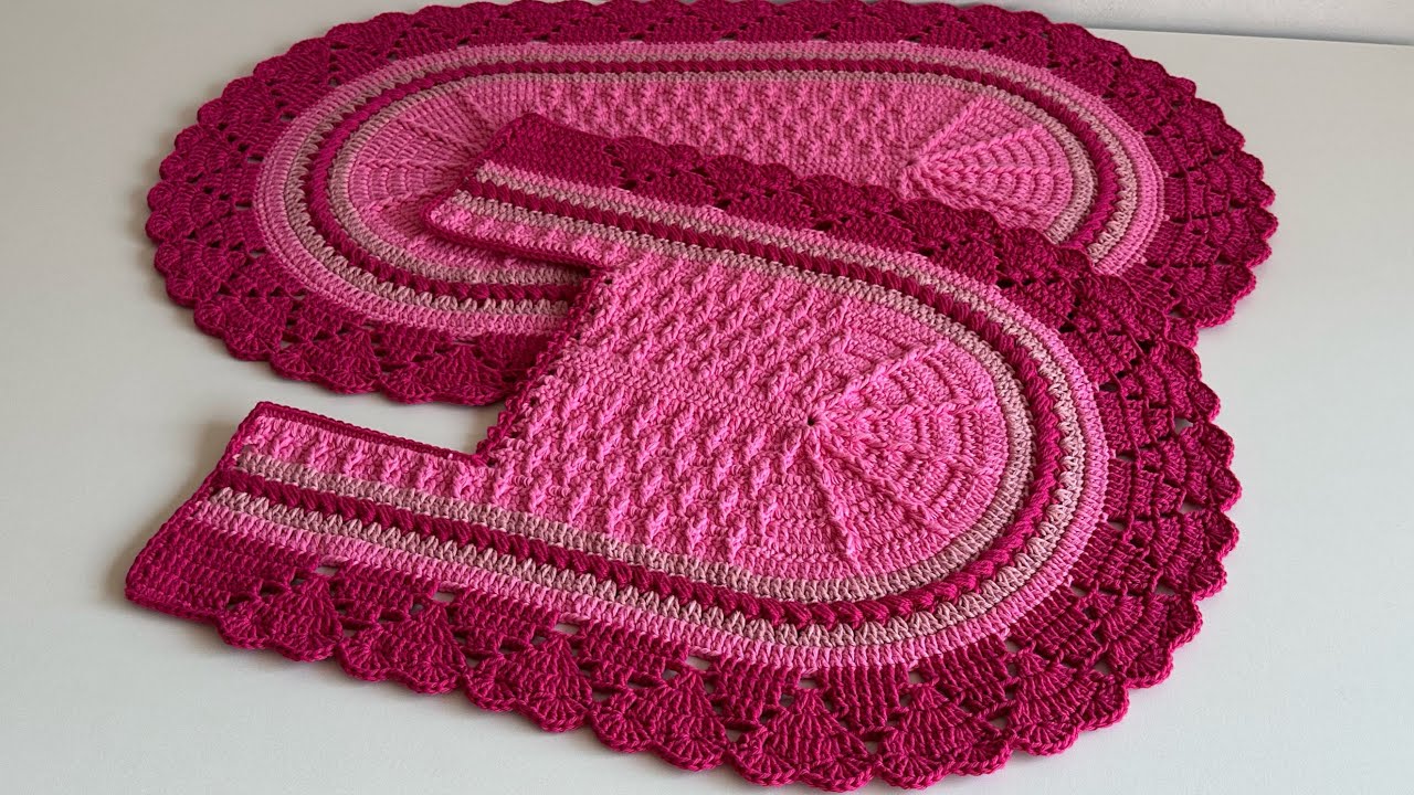 TAPETE FRENTE DO VASO JOGO DE BANHEIRO PENÉLOPE EM CROCHÊ #croche #crochet 