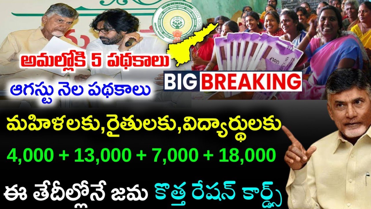 ఆగస్టు నెలలో అమలయ్యే 5 పథకాలు ఇవే|Ap Upcoming August Month schemes 2025|Ap schemes 2025