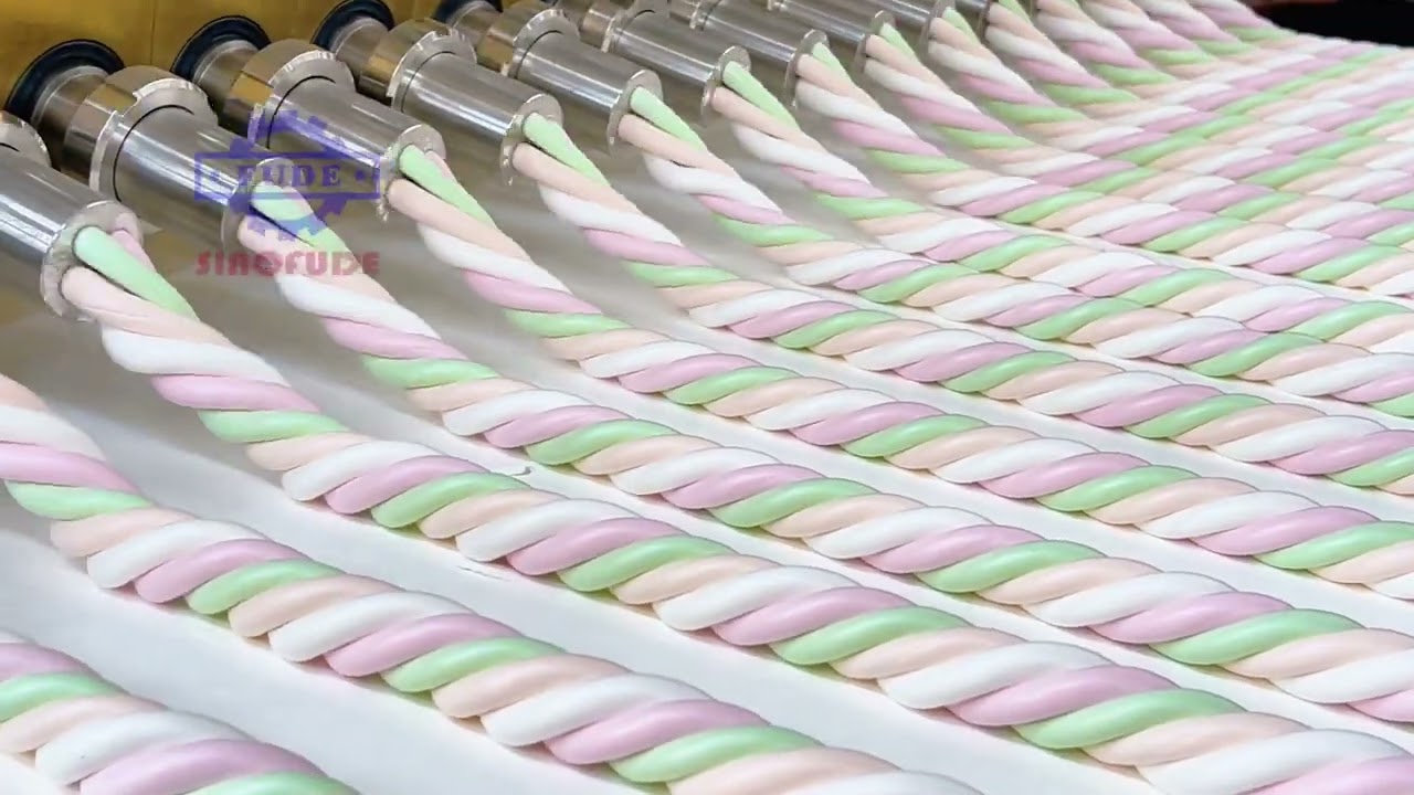 4 Colors Extruding Marshmallow Production Line Fluffy & Pillowy Marshmallows Making Machine