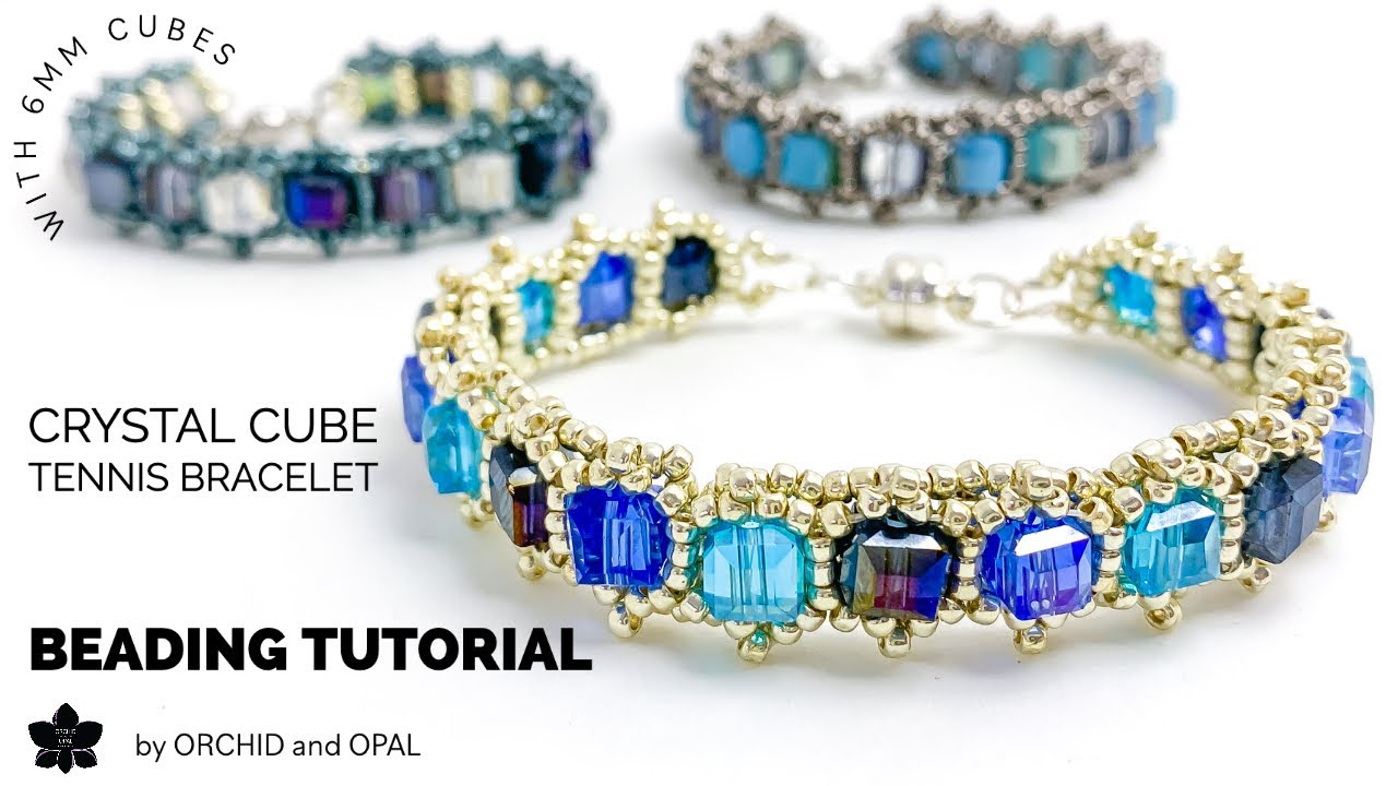 Crystal Cube Tennis Bracelet Beading Tutorial - 6mm