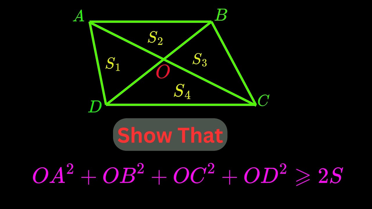 Show that : OA^2+OB^2+OC^2+OD^2 Big than or Equal 2S.