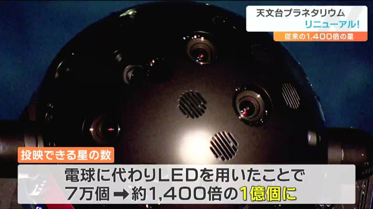 投影できる星の数「7万個→1億個で1400倍に」プラネタリウムをリニューアル「山奥で見たような自然な天の川に」仙台市天文台