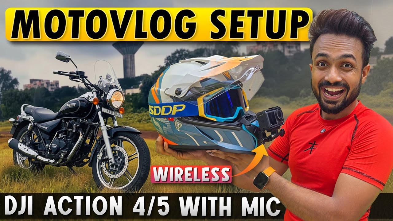 Wireless MotoVlog Setup with Mic | Dji Osmo Action 4 / 5 Pro | Best Motovlogging Helmet Setup 2025
