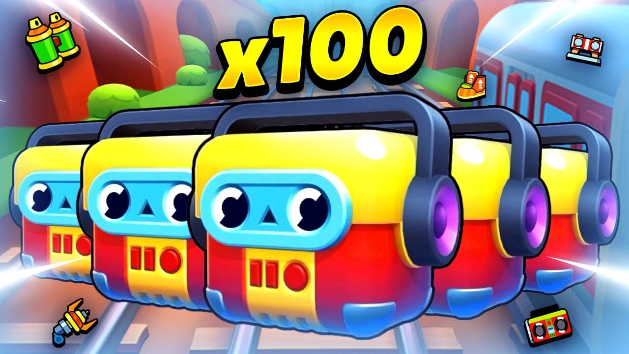 🧲 ОТКРЫЛА 100 ЯЩИКОВ SUBWAY SURFERS В БРАВЛ СТАРС | КЛЕО BRAWL STARS