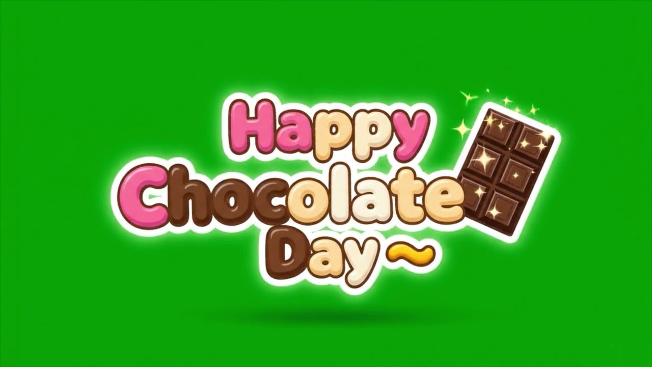 Happy Chocolate Day 🍫❤️ Green Screen Video | Free 4K Overlay | No Copyright