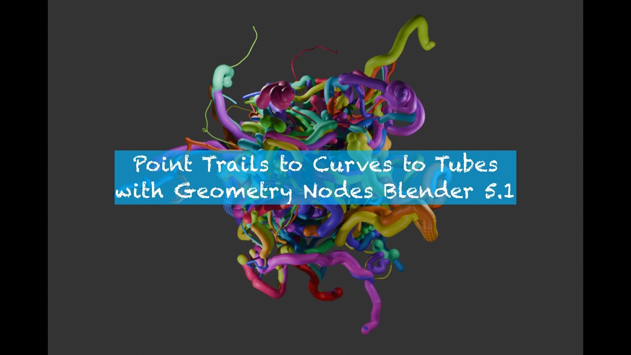 LIVENODING Point Trails To Curves To Tubes with Blender 5.1 Geometry Nodes