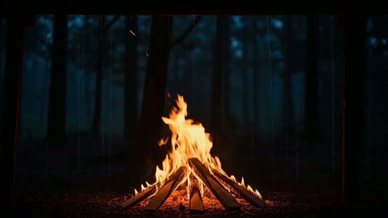 Rainforest Cozy Campfire | 1-Hour | Meditation - Sound Healing - Relaxation