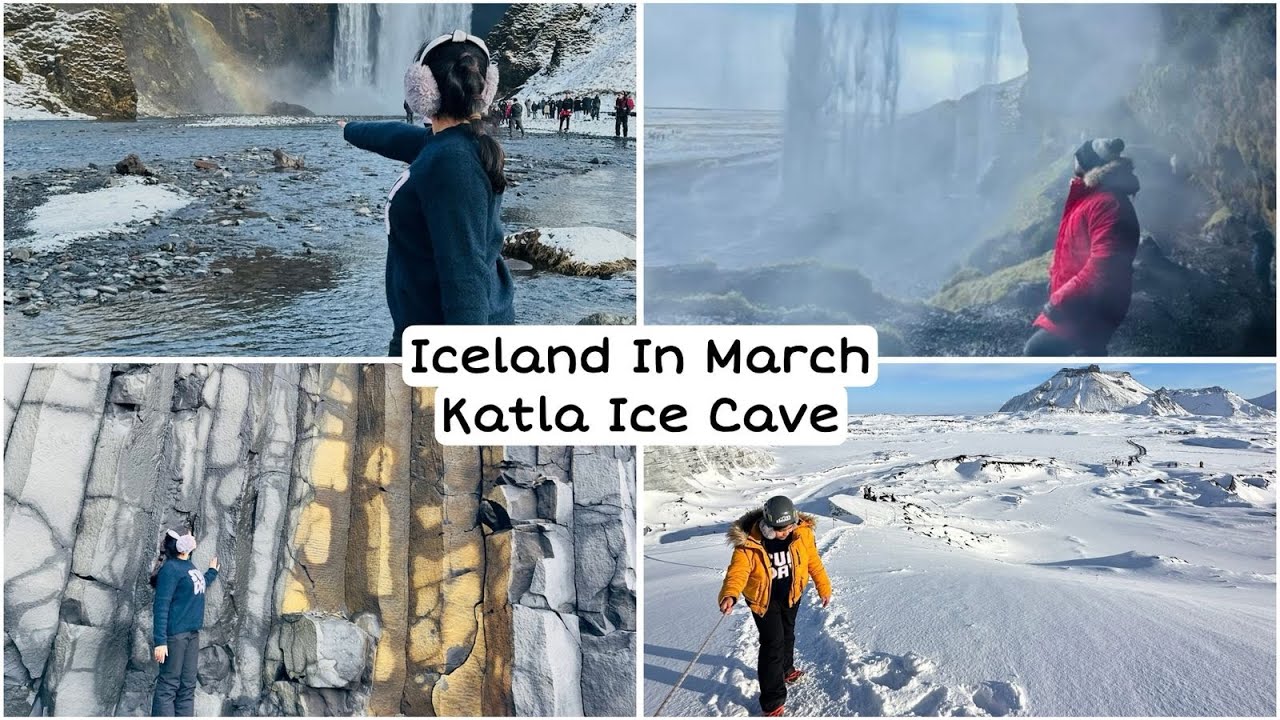 🇮🇸 Iceland in March | Waterfalls, Black Sand Beach & Katla Ice Cave Adventure | Indian in Ireland
