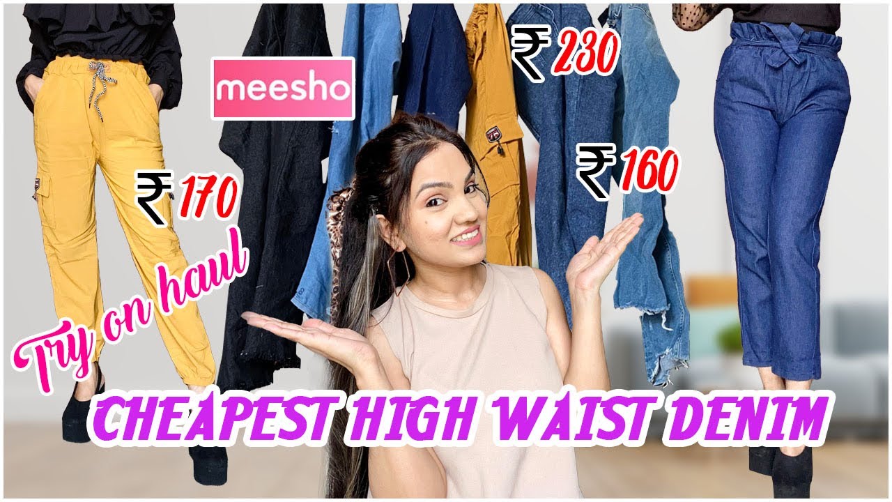 MEESHO High Waist Jeans Haul Start ₹160 | *Cheapest* Meesho Denim Flared, Wide Leg, Straight Fit