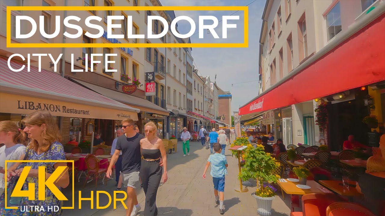 Düsseldorf Relaxing City Walking Tour  in 4K HDR - Exploring Cities of Germany