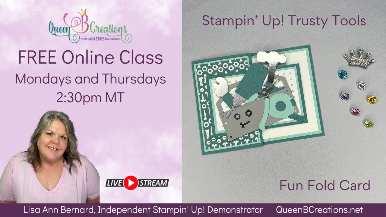 👑 Stampin' Up! Trusty Tools Fun Fold Card