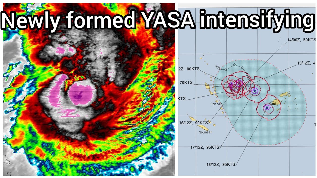 Tropical cyclone YASA intensifying in Southwest Pacific
