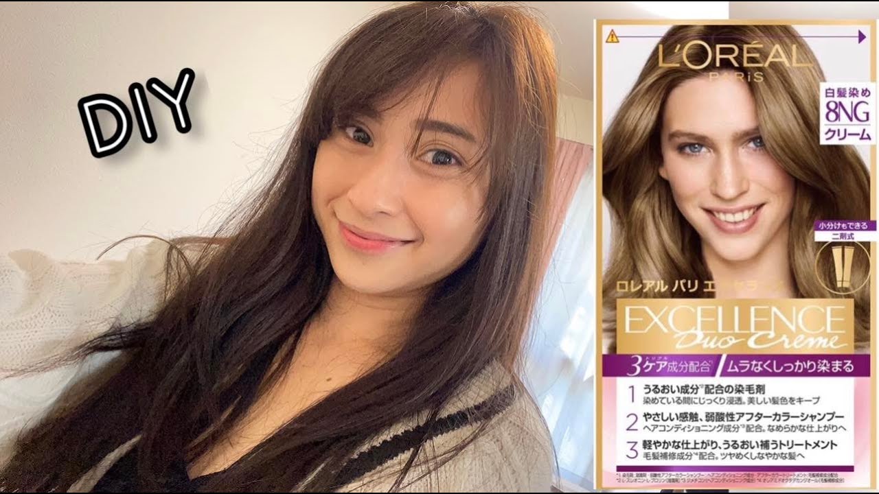 DIY Bangs, V-Haircut and Hair Color | LOREAL Excellence 8NG Hair color | Pinay in Japan | Aira Soco