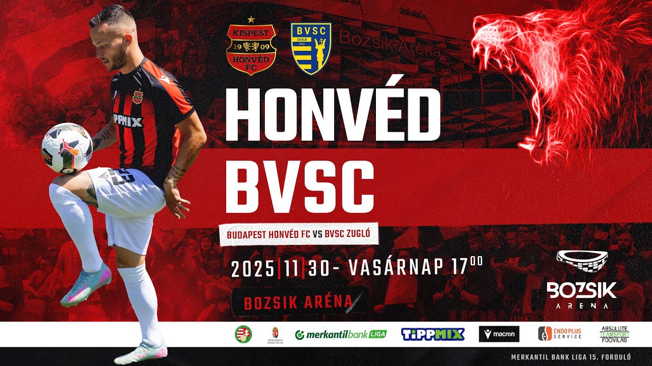 Budapest Honv&eacute;d FC - BVSC-Zugl&oacute;, Merkantil Bank Liga, 15. fordul&oacute;