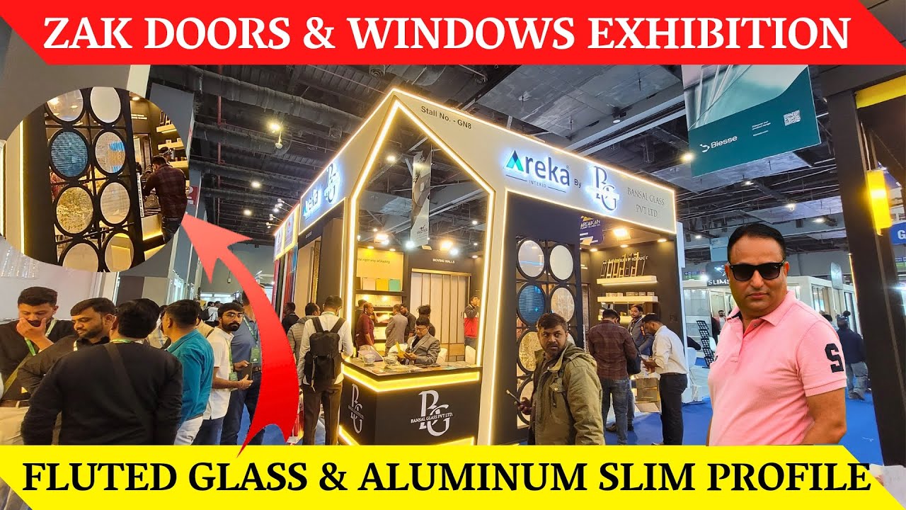 Zak doors and windows expo 2024 - Fluted glass wardrobe kitchen / Aluminium slim profile door window