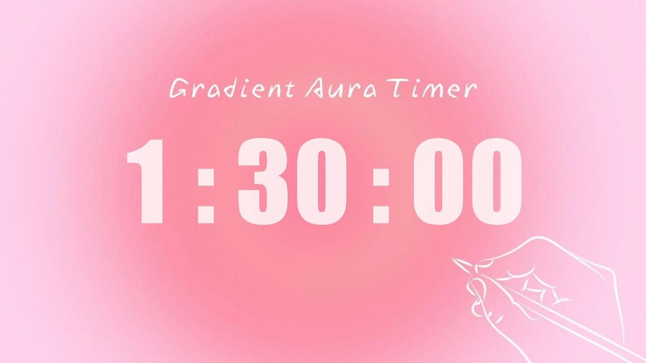 1 hour 30 minutes Silent Study Timer | Soft Alarm Only | Pink Aesthetic | ADHD-Friendly