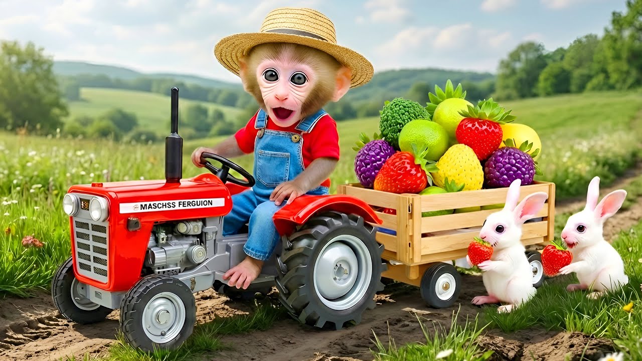 Monkey Rico Drives a tractor and faces off against the Cunning Strawberry Thief 🚜🍓💨