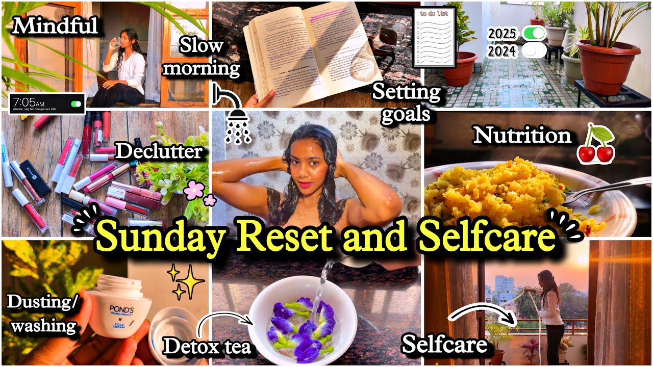 Sunday Reset and Selfcare 🌸✨🫧🌿🍝💦..