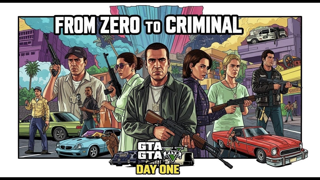 From Zero to Criminal:GTA V day one -first Time playing! #1