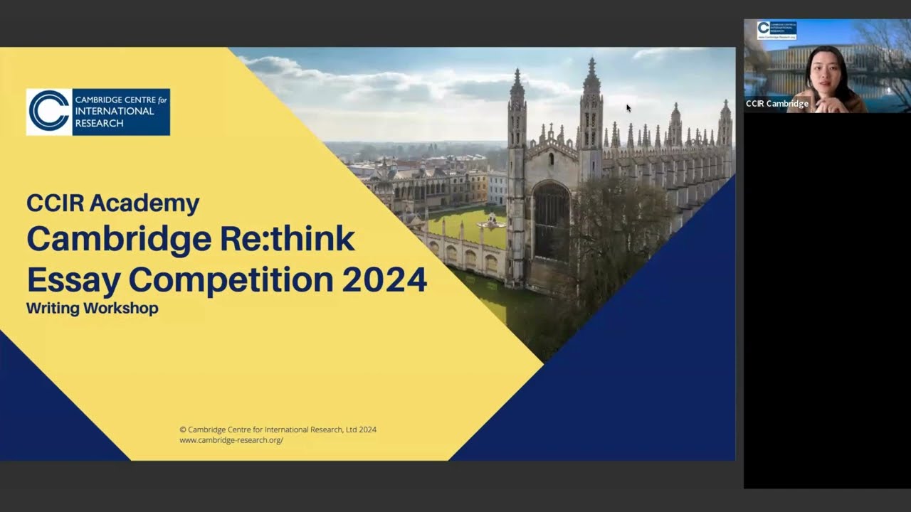 Cambridge Re:Think Essay Competition: The Official Essay Workshop 2024