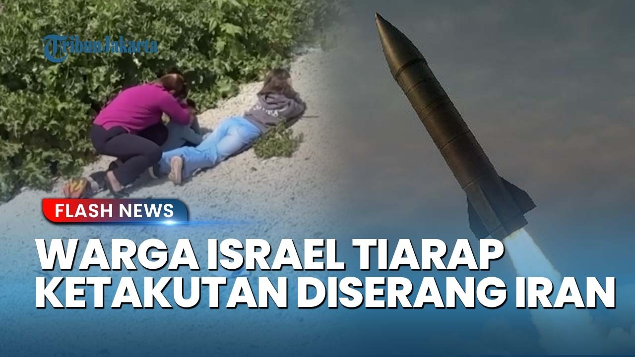 ZIONIS KETAKUTAN! Warga Israel Tiarap Berlindung di Pinggir Jalan akibat Hantaman Rudal Iran