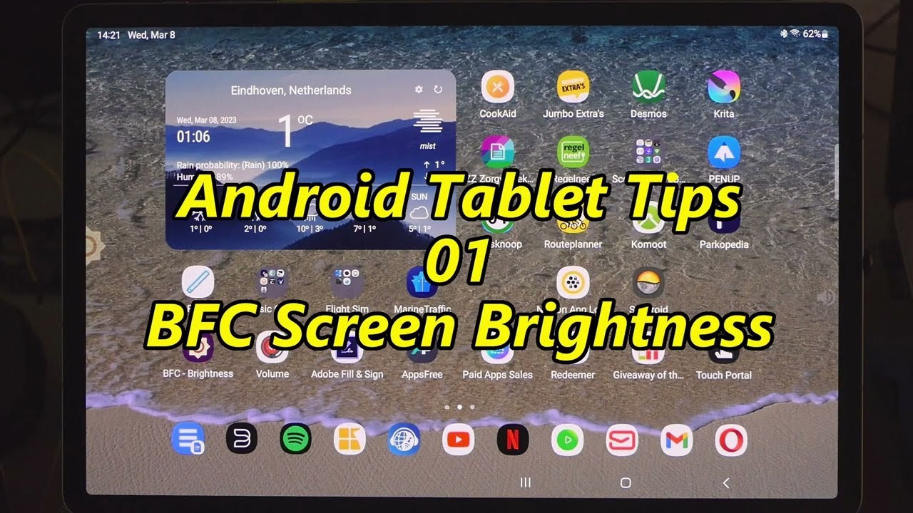 Samsung Android Tablet Tips 01 Screen Brightness Control BFC
