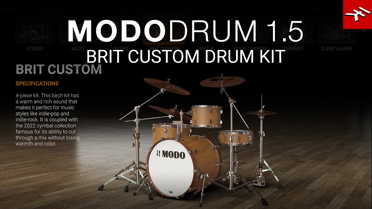MODO DRUM 1.5 Brit Custom &mdash; реалистичные, естественные и настраиваемые барабанные треки
