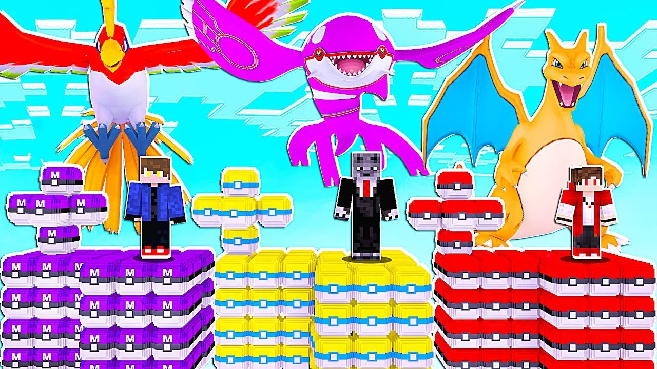 ILHA DE LUCKY PIXELMON MASTER BALL vs PARK BALL vs POKEBOLA COM POKÉMON - MINECRAFT PIXELMON MOD