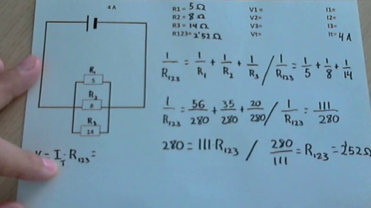 Resolver un circuito en paralelo (intensidad, voltaje y resistencia)