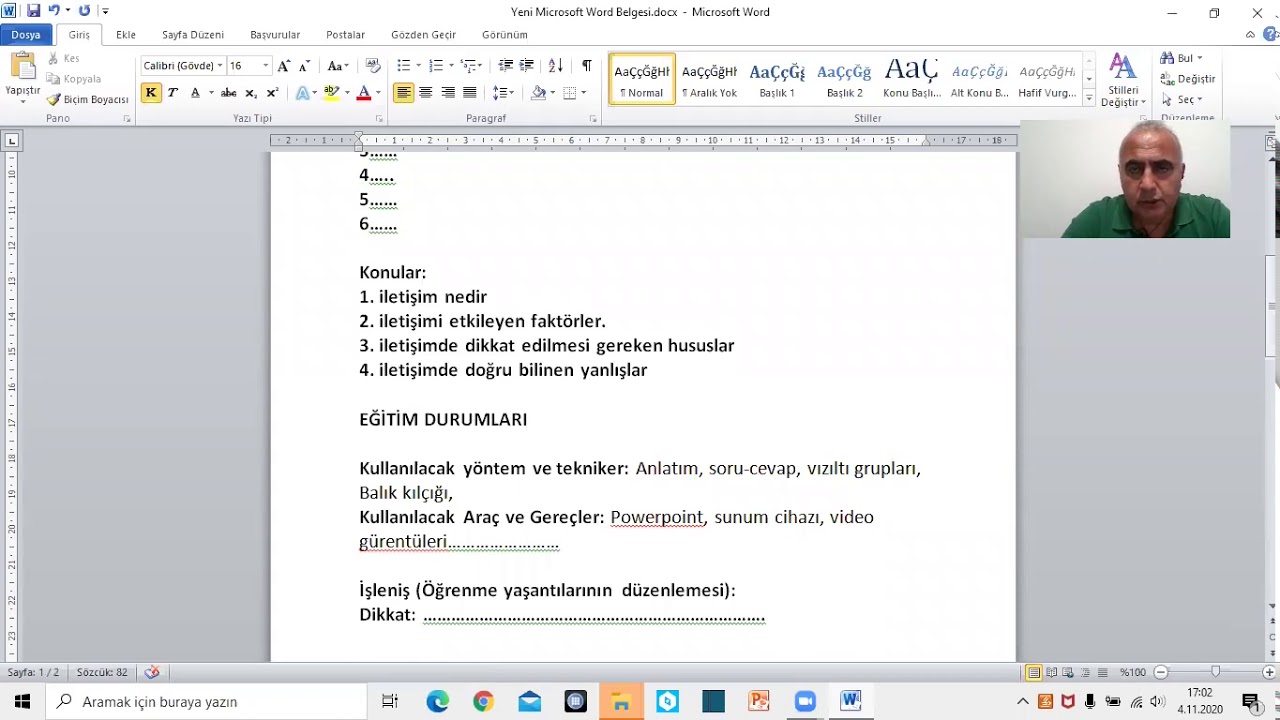 Yetişkin Eğitimine Yönelik Eğitim planı