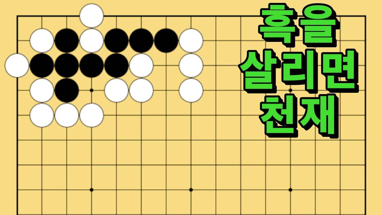 바둑 묘수 사활 - 꿈을 그리는 묘수가 있습니다. 흑을 살려보세요.