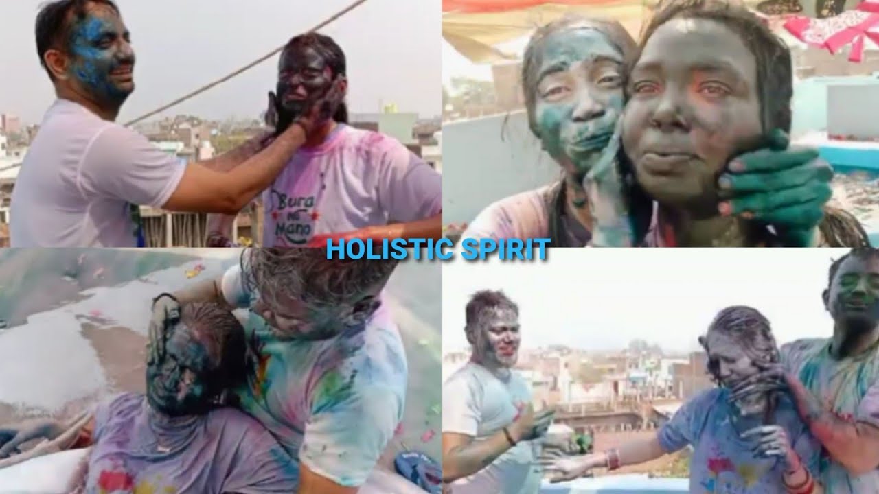 Devar Bhabhi Holi Putai | Silver Holi | Pakka Blue Rang Holi Putai | देवर-भाभी पक्का रंग होली पुताई