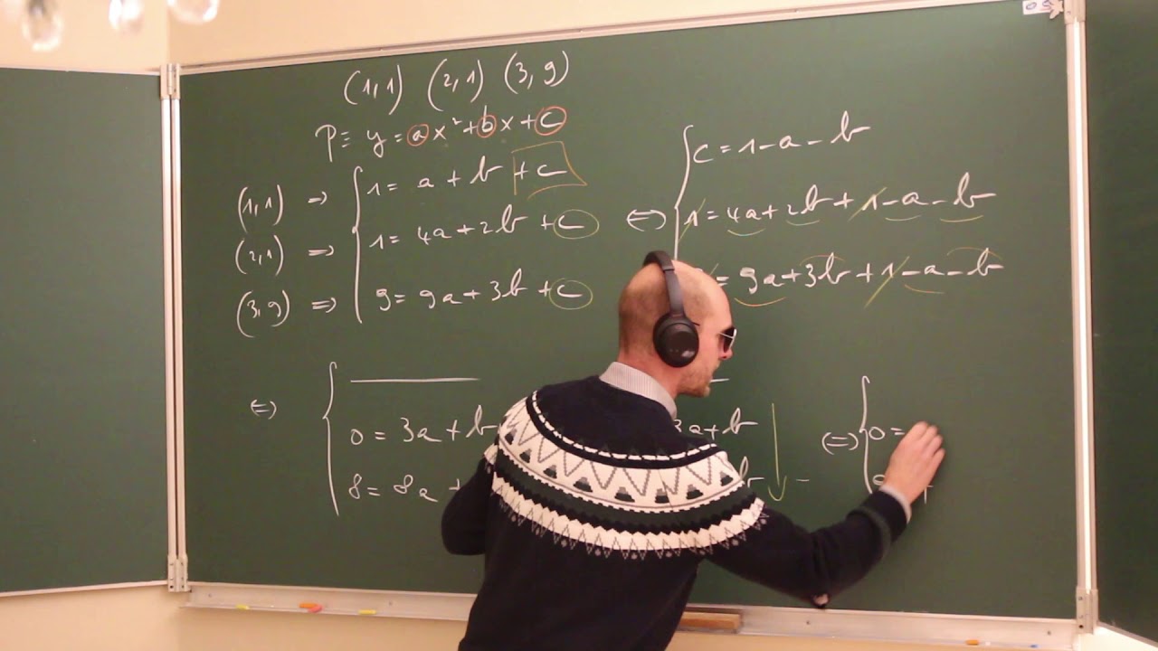Système de 3 équations à 3 inconnues - Niveau 2 - Second degré - Parabole passant par 3 points