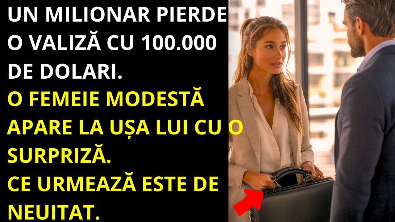 MILIONARUL PIERDE O GEANTĂ CU 100.000 DE DOLARI, IAR O FEMEIE MODESTĂ ÎL SURPRINDE RETURNÂND-O.