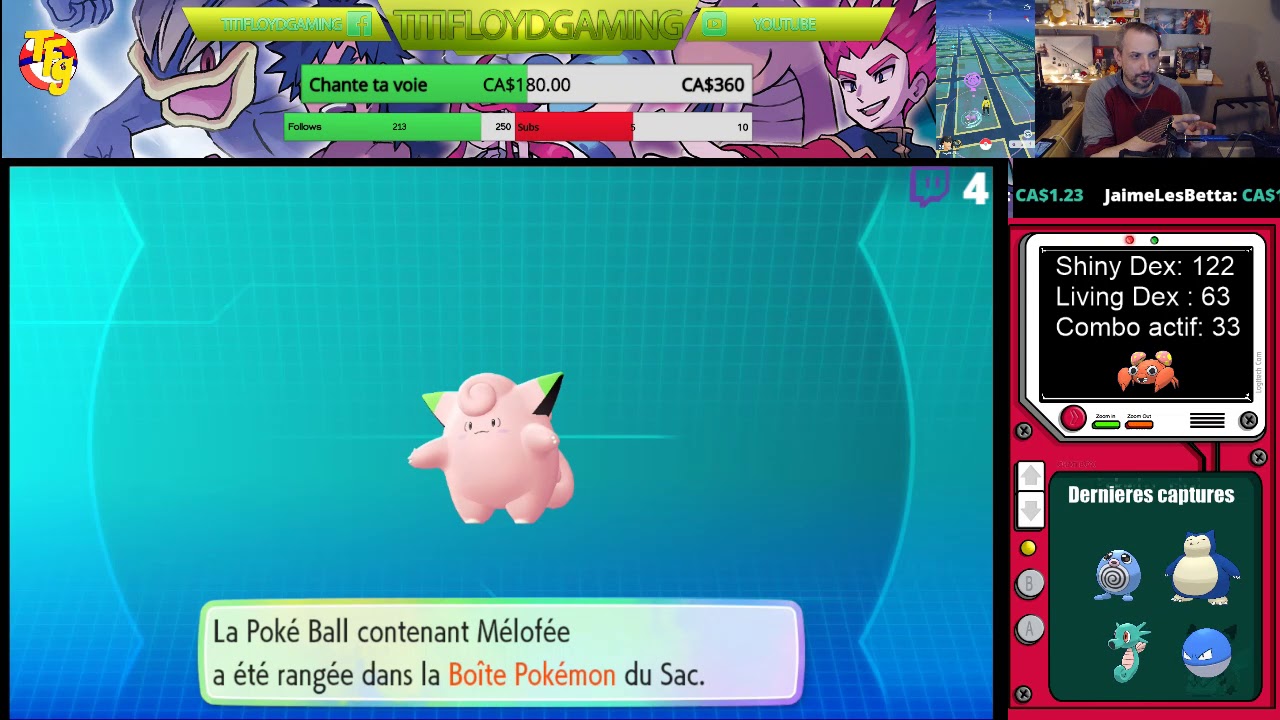 Capture de Mélofée shiny