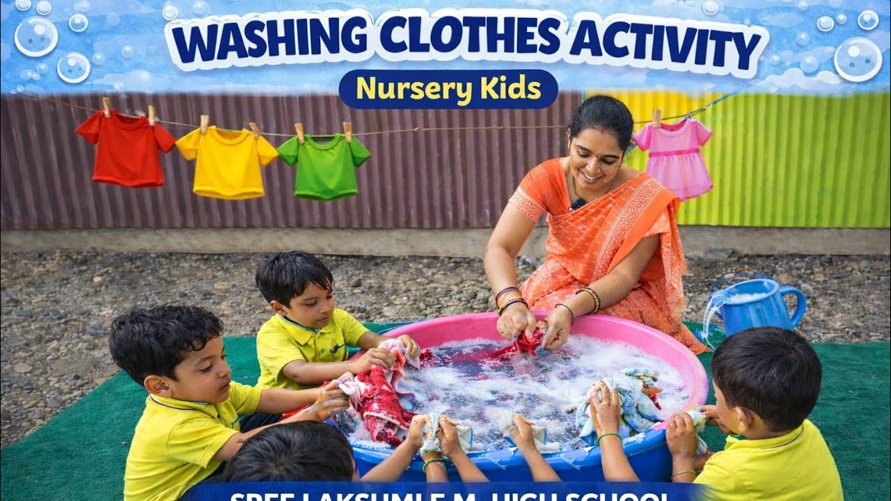 Washing clothes activity - Nursery kid's.