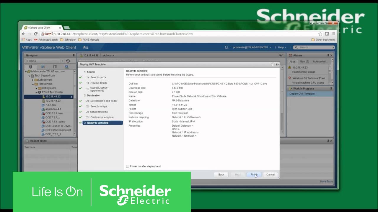Installing PowerChute Network Shutdown on VMware ESXi with vCenter | Schneider Electric