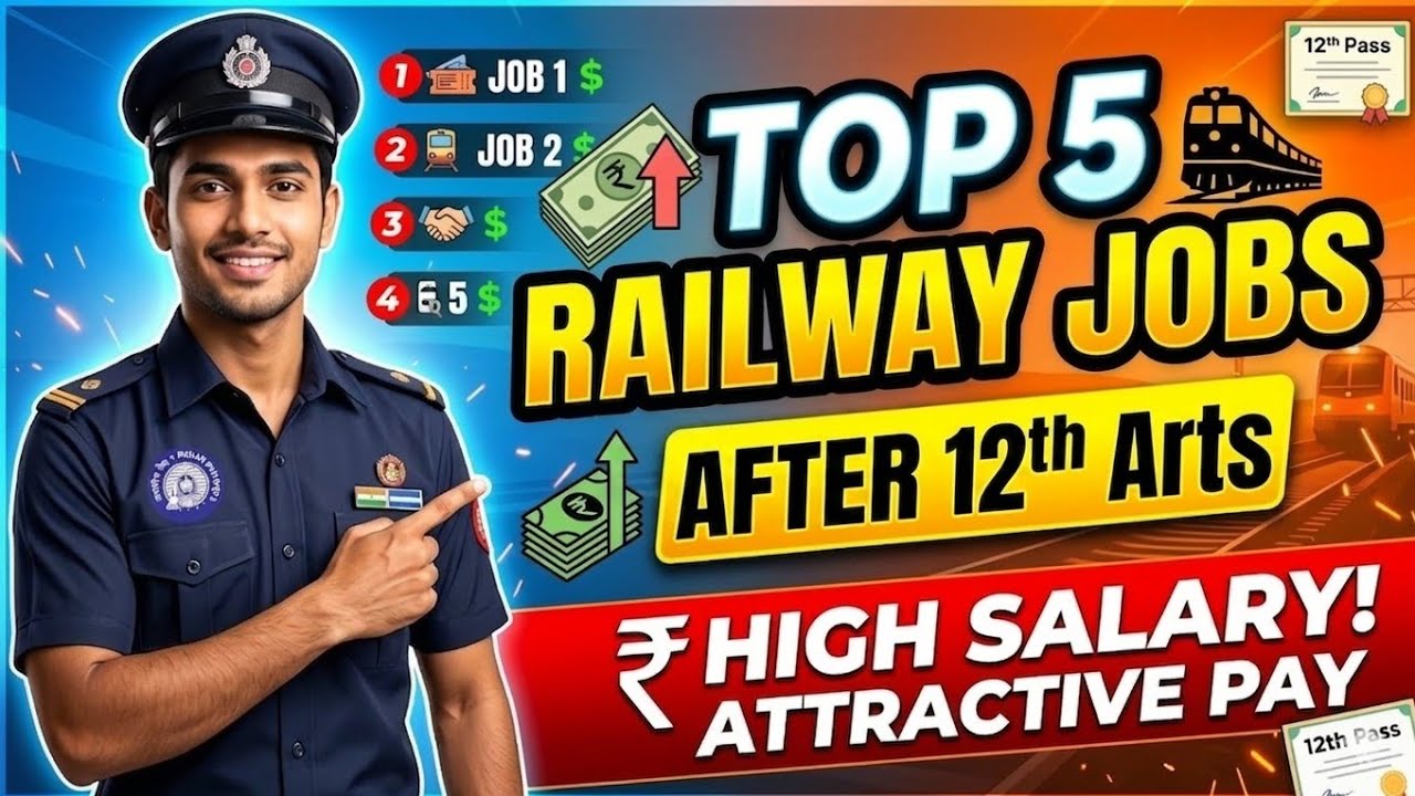 Top 5 Railway Jobs for 12th Arts Students 2026 | Railway Jobs | Salary & Eligibility