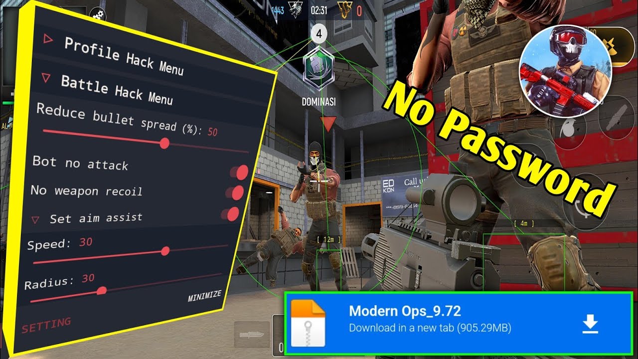Modern Ops Gun Mod Apk 2026 V9.72 - Aim Bullet & No Password 