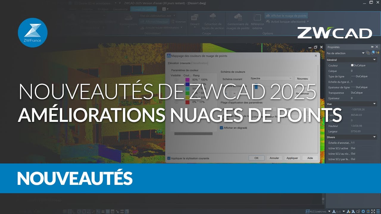 Nouveautés de ZWCAD 2025 : Améliorations des nuages de points