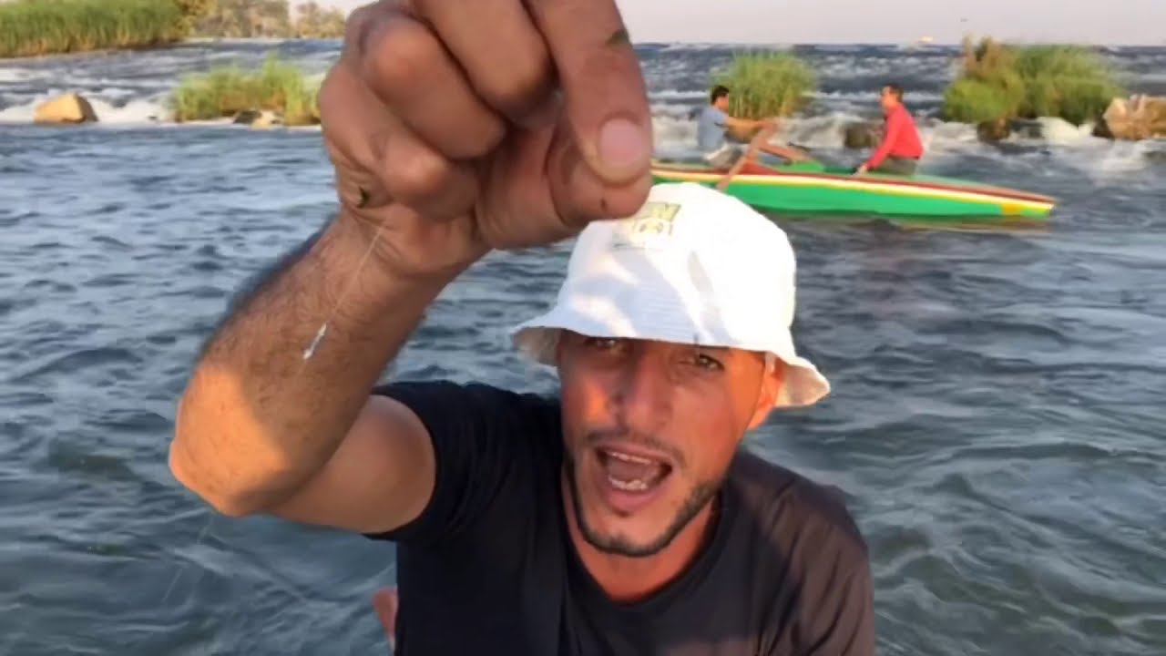 صيد سمك الراي والبلطي من شلالات سد الاخصاص