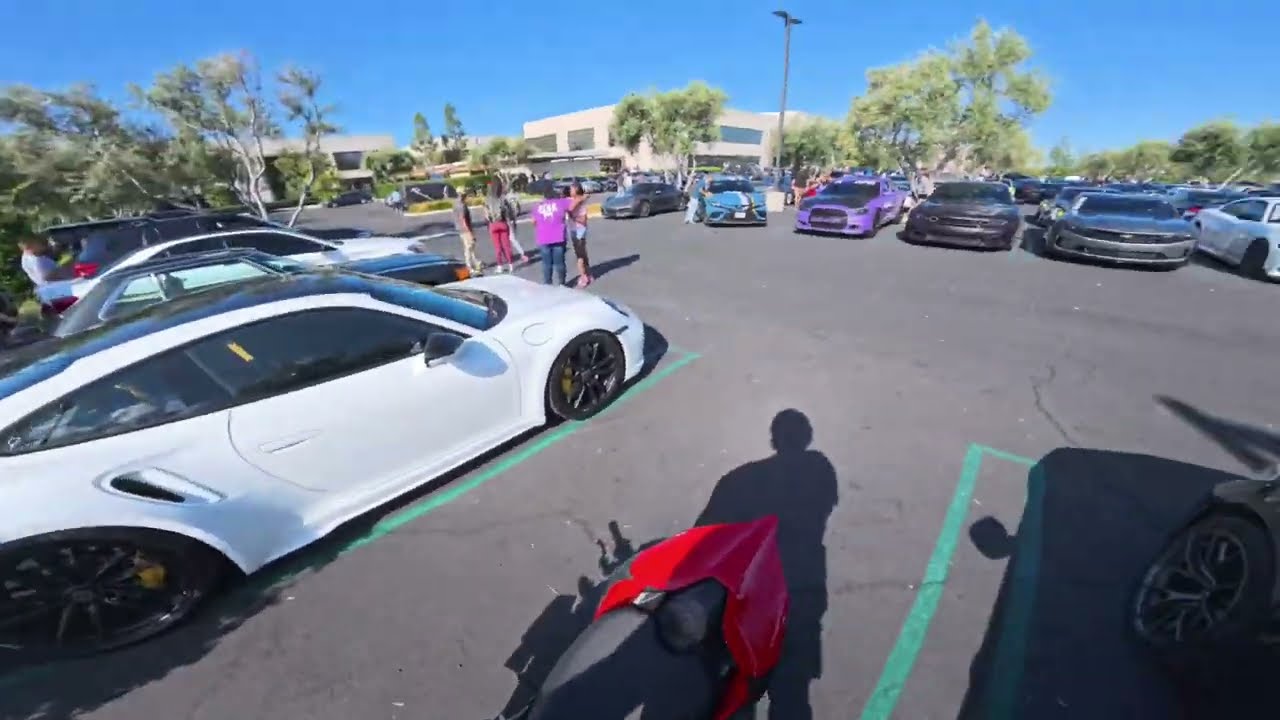 Pulling Up to an Exotic Car Meet on My Ducati Streetfighter!