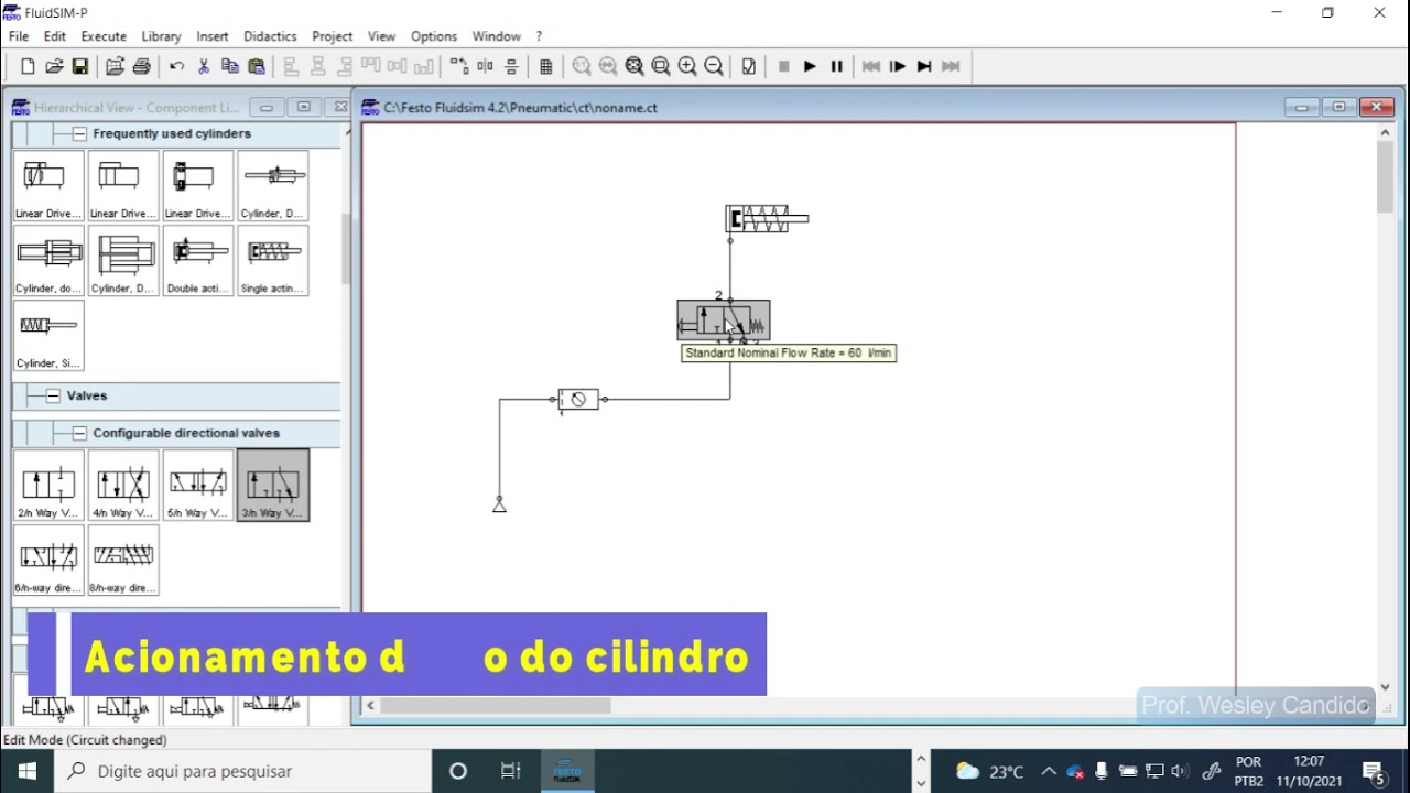 2. FluidSIM: Simulação Cilindro de Simples Ação
