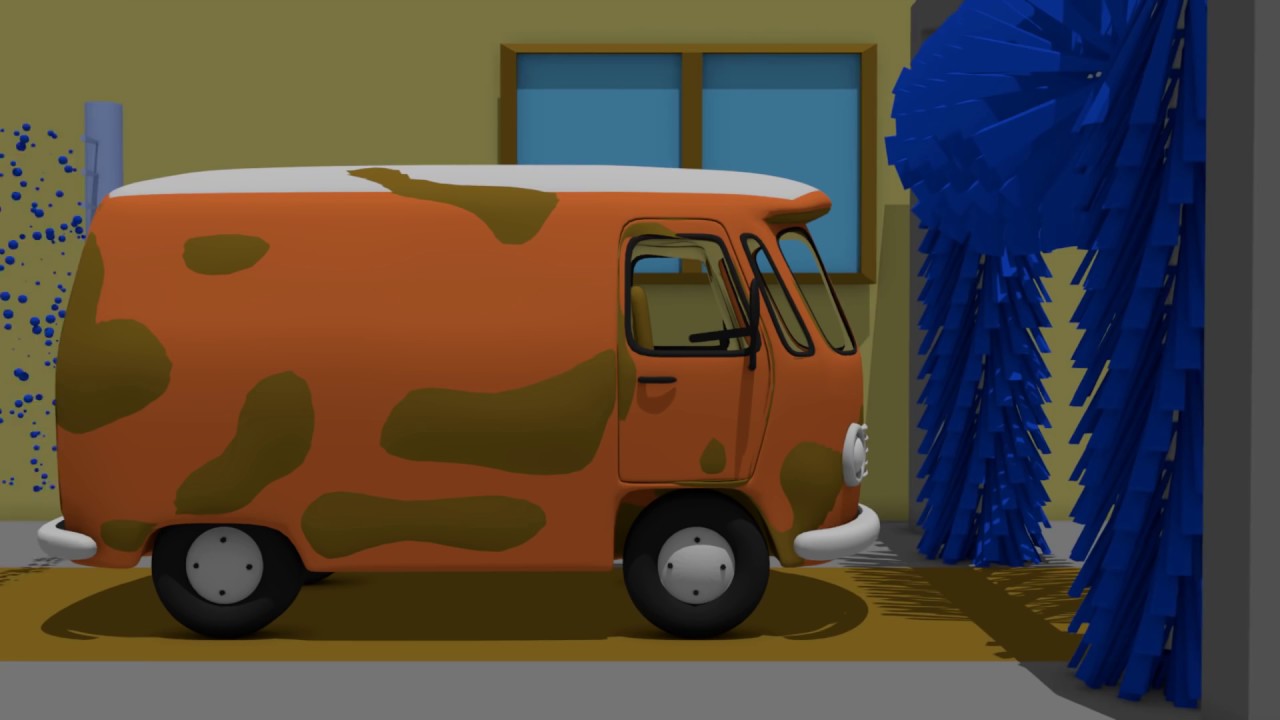 Orange Cucumber and Black Pickup | Car Wash For Kids | Pomarańczowe Auto Bajka Myjnia
