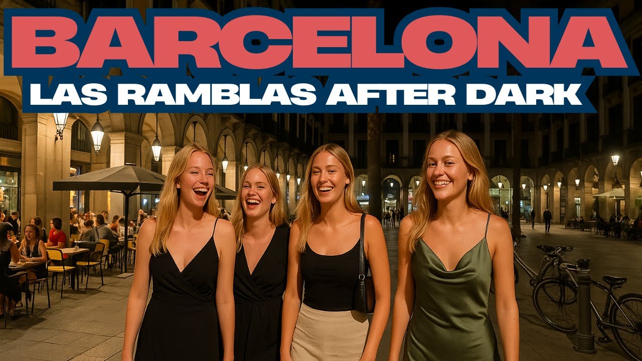 Barcelona After Dark. What Las Ramblas Feels Like at Night. Spain 4k Walking Tour