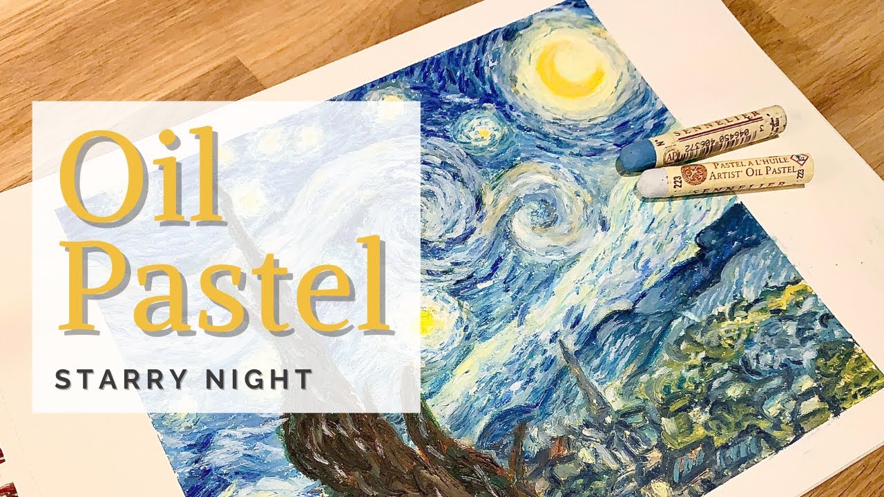 Oil Pastel 오일파스텔 | How to draw Starry Night by Van Gogh
