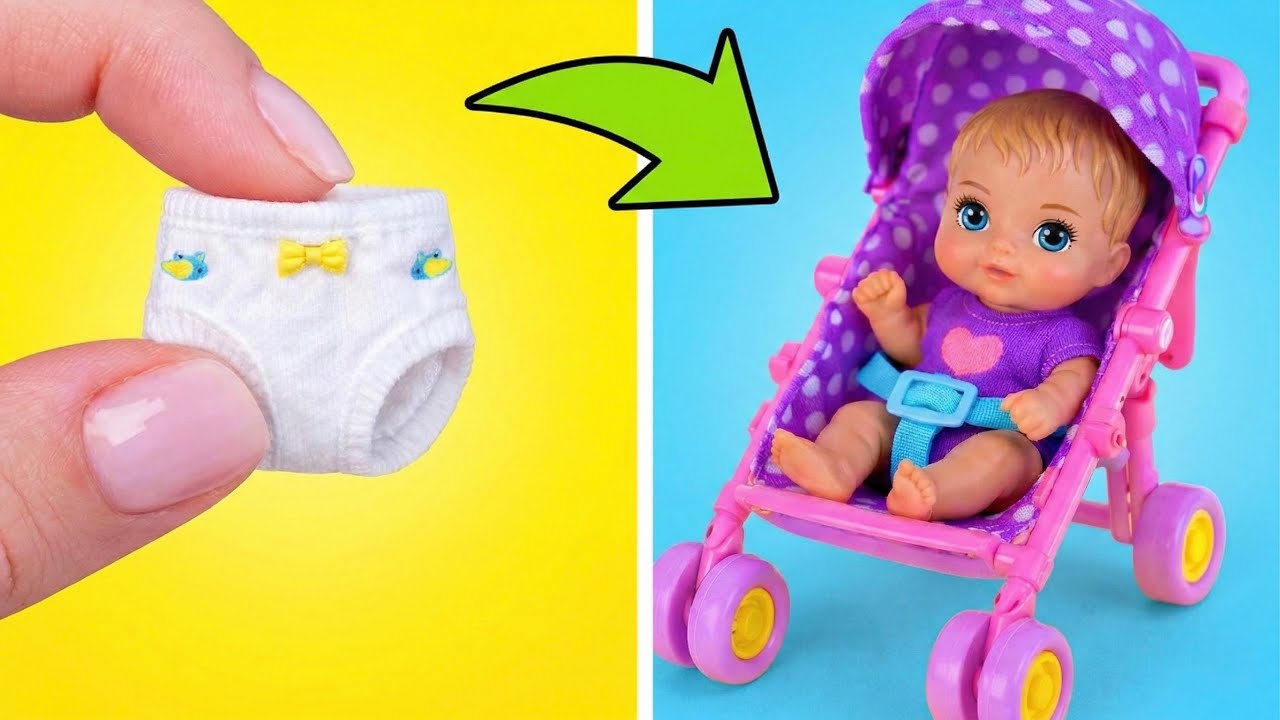 30 DIY вещей для малыша Барби 🍼 коляски